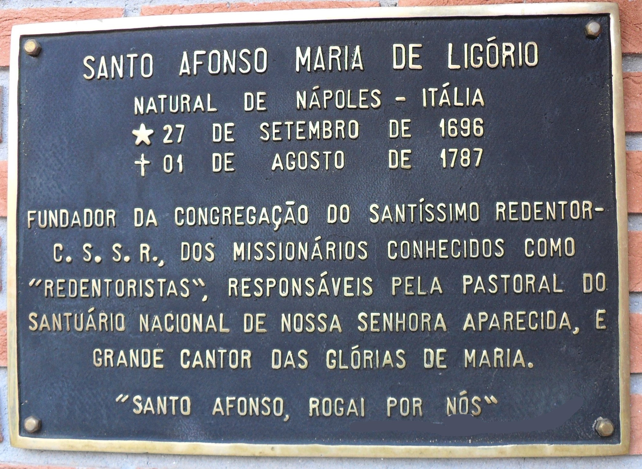 PLACA DE BRONZE FUNDIDO